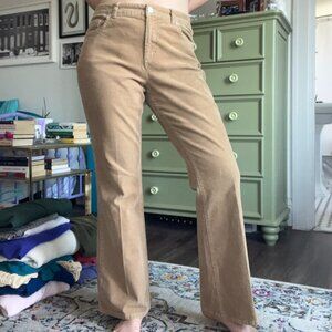 Tan straight leg corduroy pants